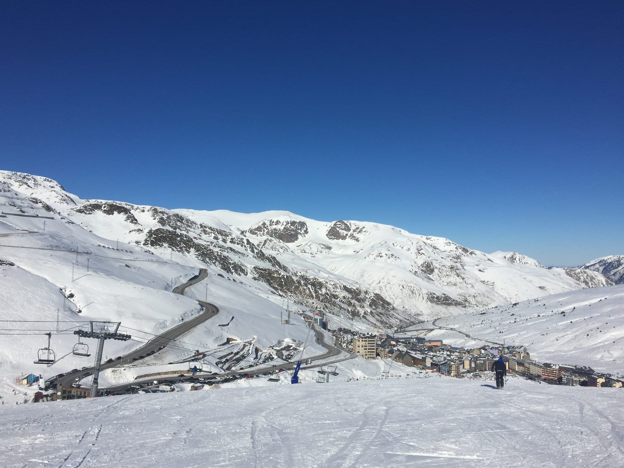 Pas de la Casa beneath its slopes on the French border
