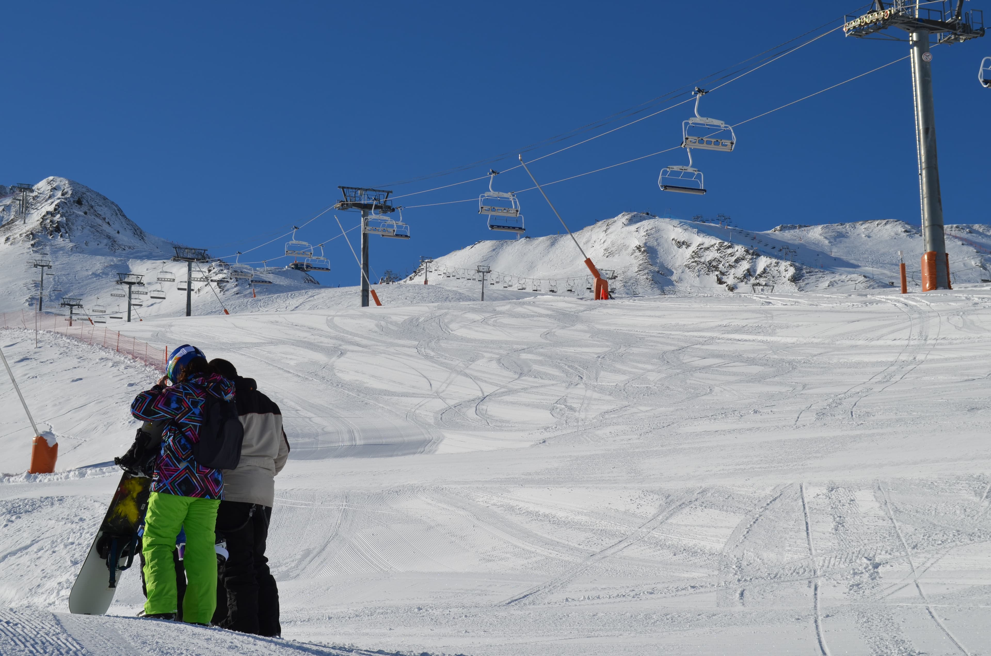 Snowboarders in Pas de la Casa