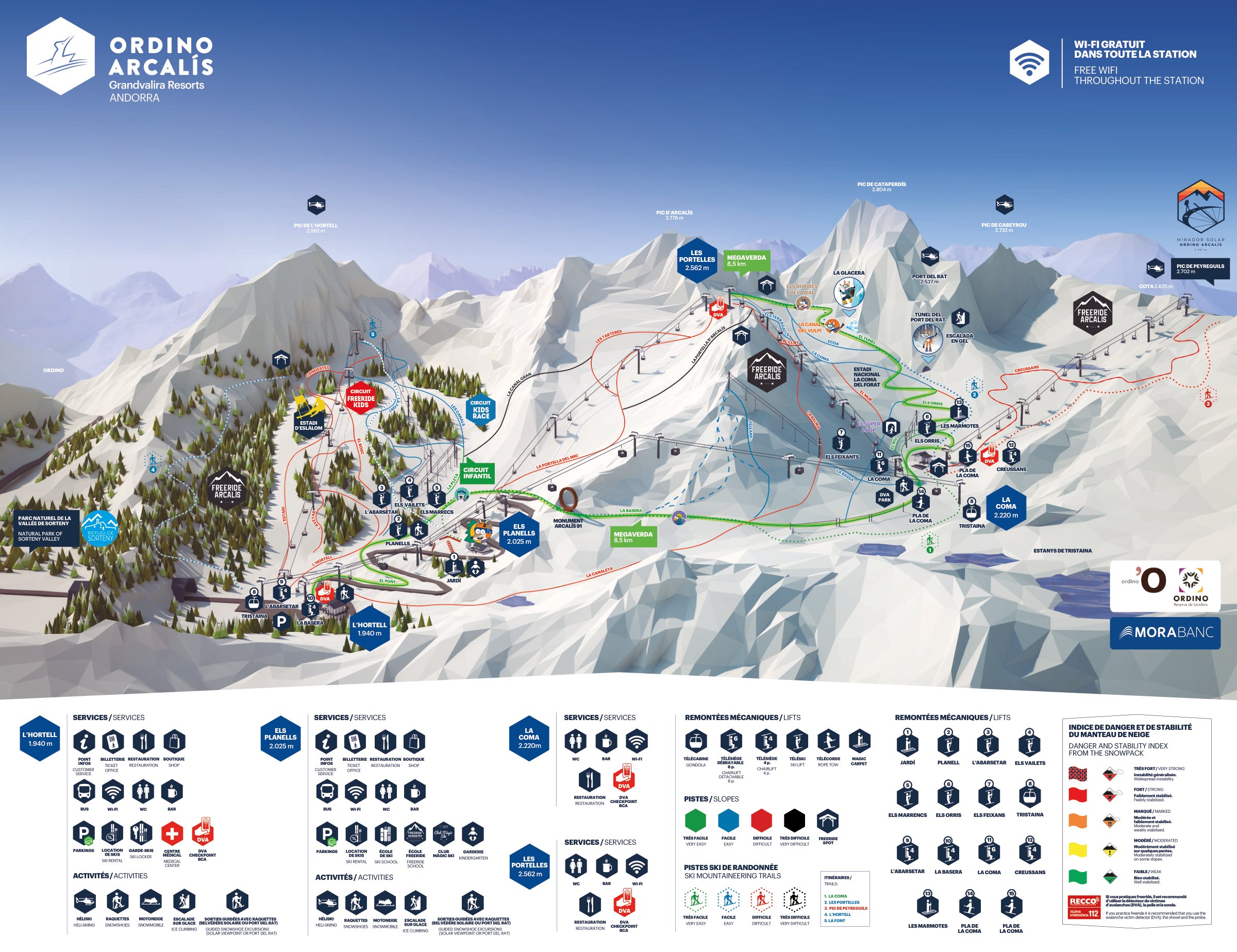 Ordino-Arcalis piste map 2025–26 — northern Andorra ski area