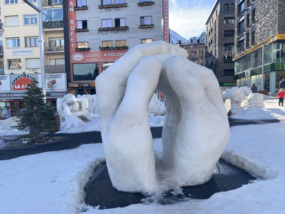 Snow sculpture in Pas de la Casa town