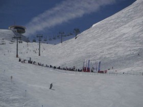 Slalom start under Coll Blanc