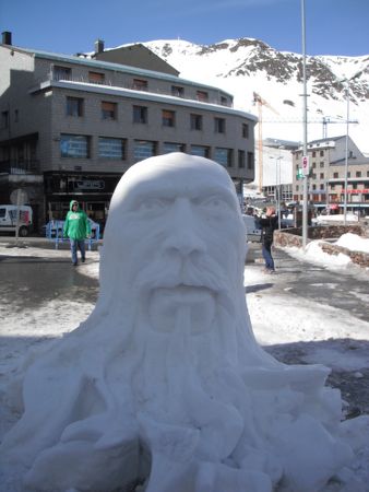 Snow sculptures in the street