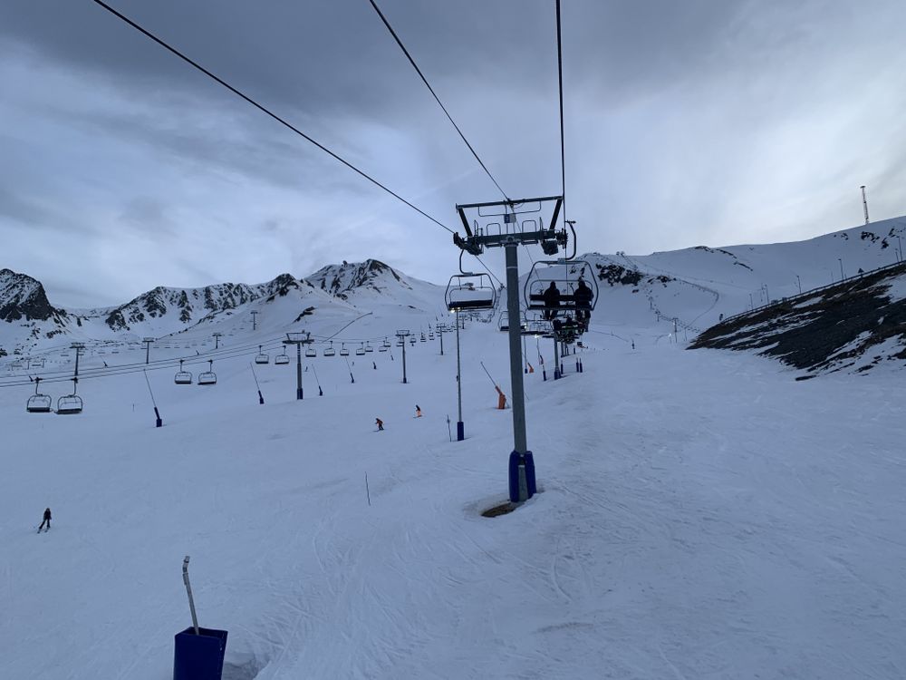 Solana chairlift during night skiing