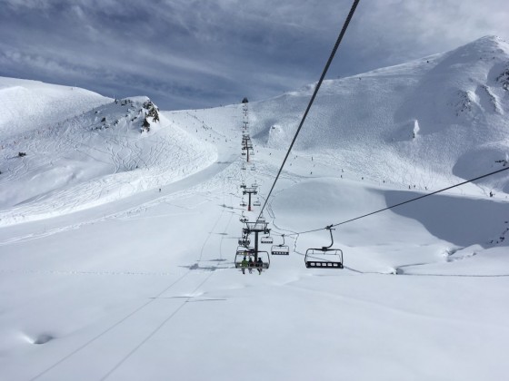 Pic Blanc chairlift and dreamy snow conditions!