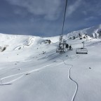 Fresh tracks under Pic Blanc chairlift