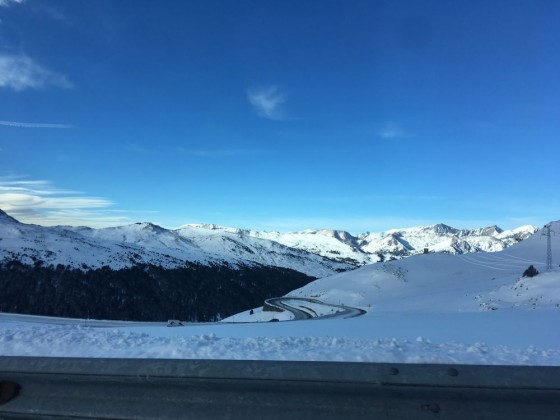 White mountains and blue sky in Grandvalira