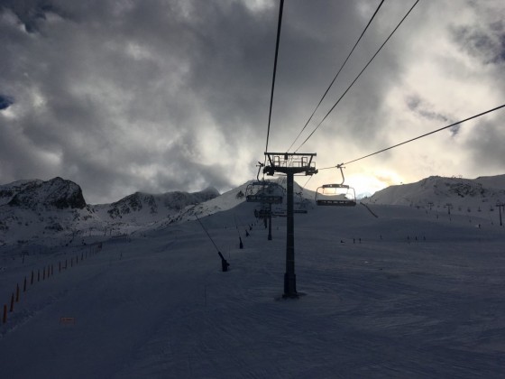 Moody sky on the Font Negre chairlift