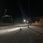 Heading up the chairlif at night