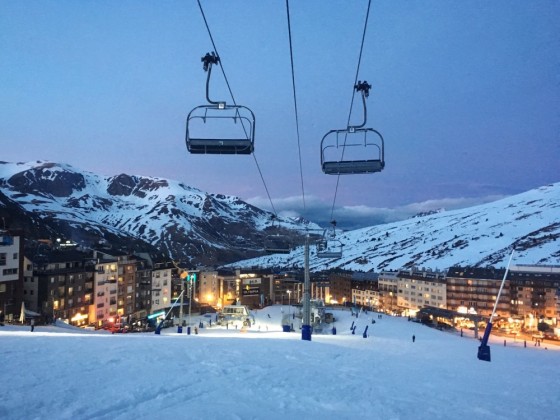 Night skiing Pas de la Casa - blue Tubs run/Solana chairlift