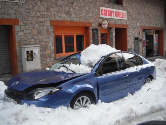 The risk of parking street side when roof tops of heavy with snow!