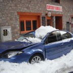 The risk of parking street side when roof tops of heavy with snow!