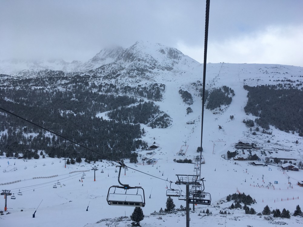 Pic Blanc chairlift - looking behind, back down into Grandvalira Grau Roig