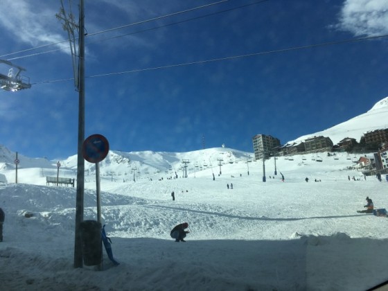 People were enjoying the snow sledging on the base of Pal